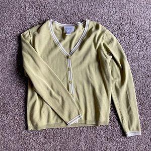 vintage green christopher & banks cardigan
